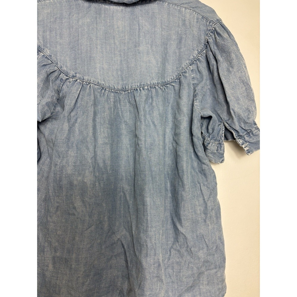 Jane and Delancey Women's Blue Short Sleeve Blouse Size M Country Boho Chic - Picture 7 of 12